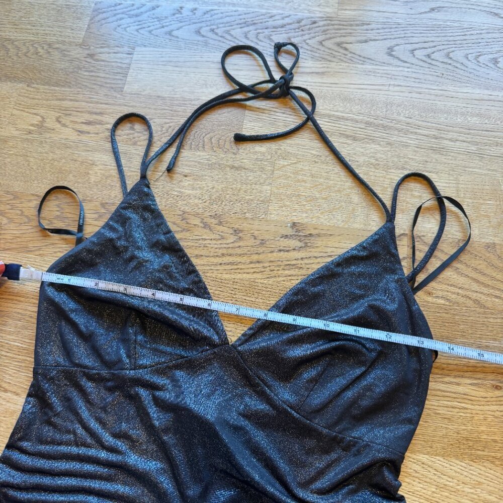 Forever 21 Black Shimmer Maxi Dress Size Small - Picture 9 of 10